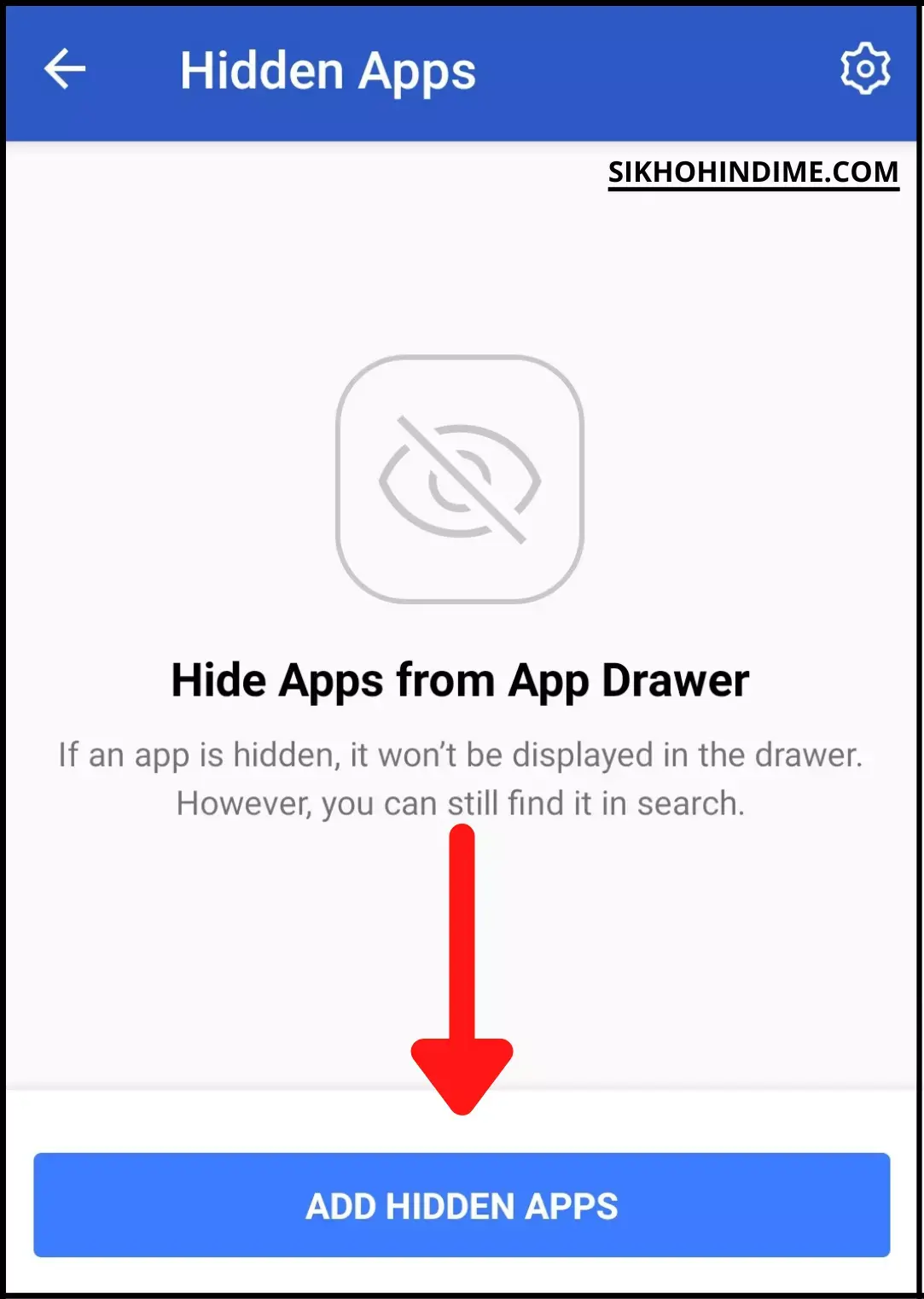 Click on Add Hidden Apps