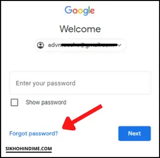 Click on forgot password
