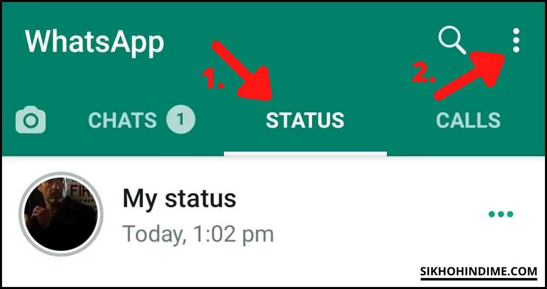 Click on status and 3 dots