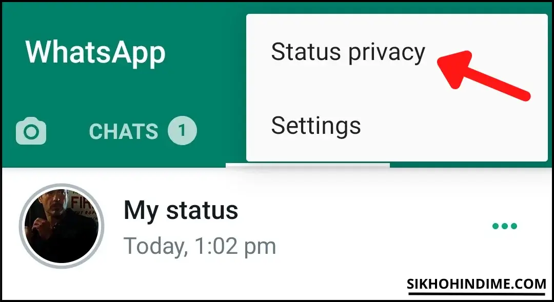 Click on status privacy
