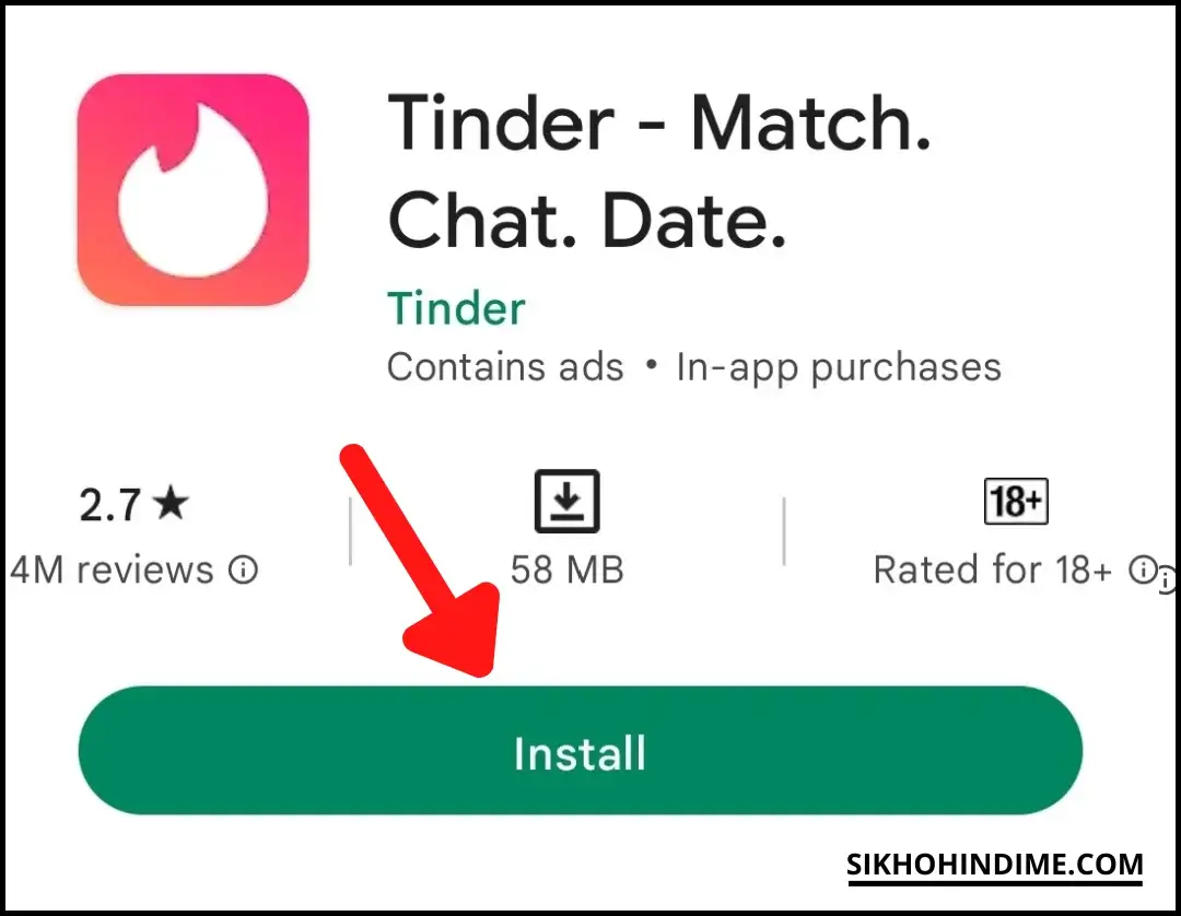 Click to install Tinder
