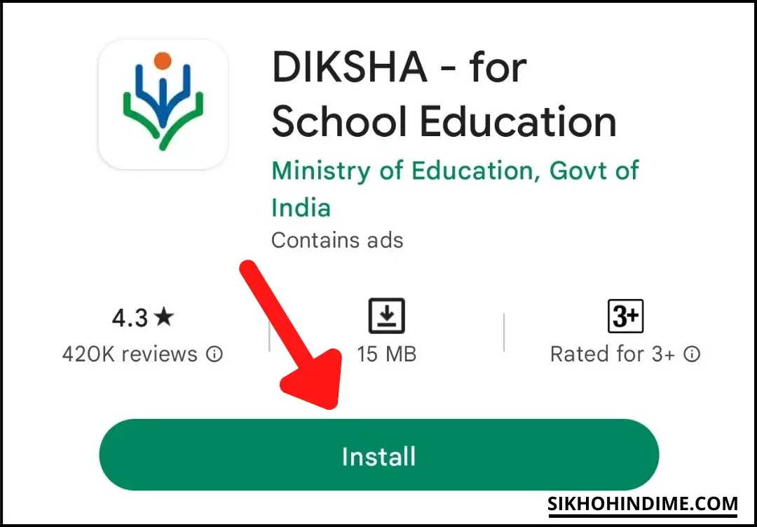 Click to install Diksha app