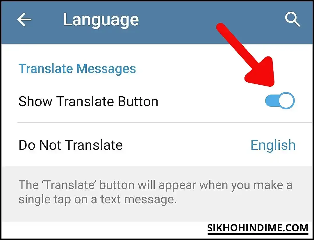 Click on show translate button