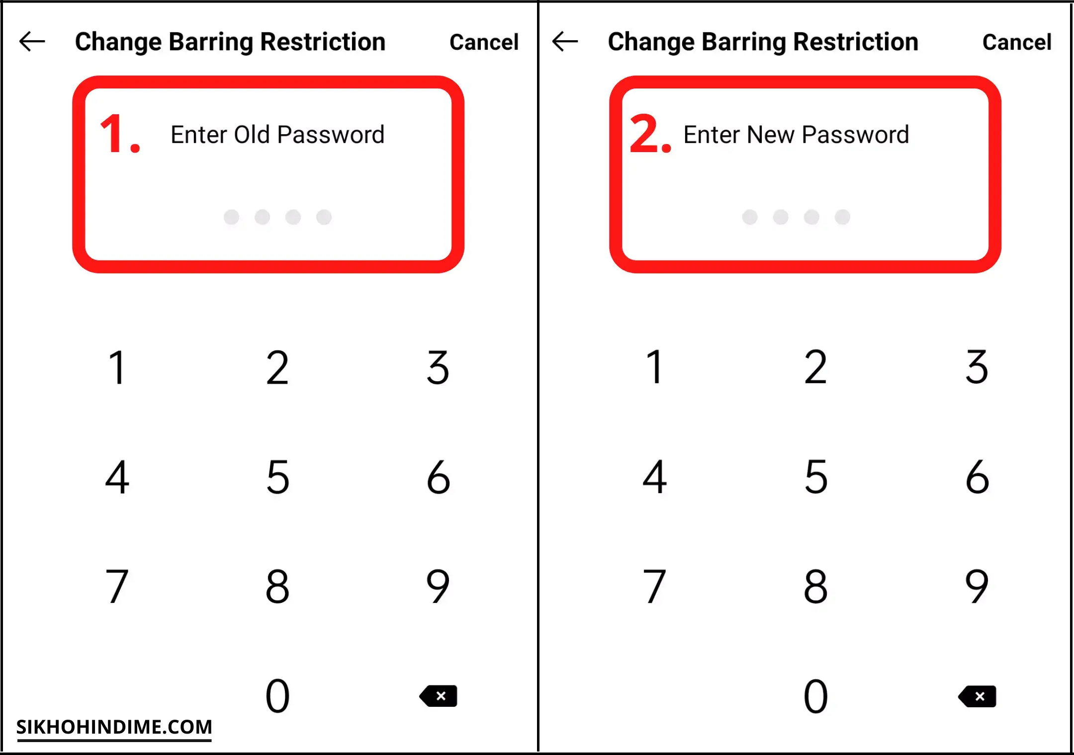Change call barring password
