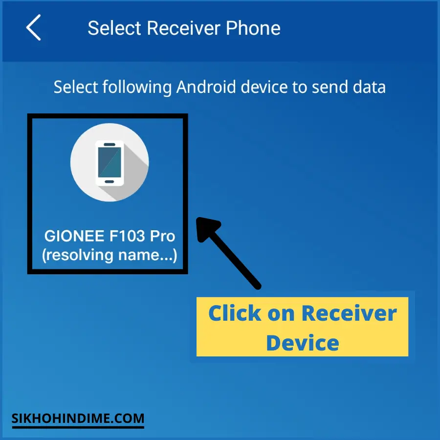 Click on receiver device
