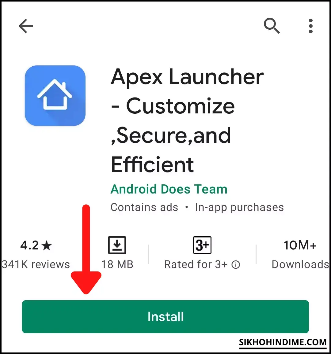 Click on Install Apex Launcher
