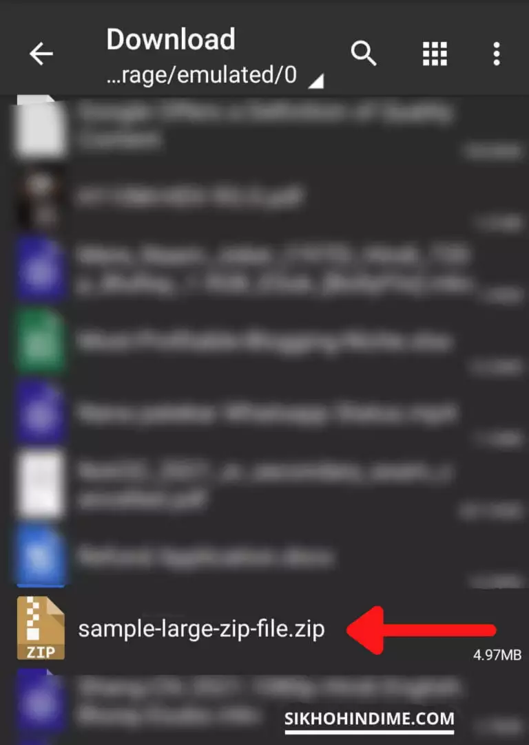 Click on your zip file