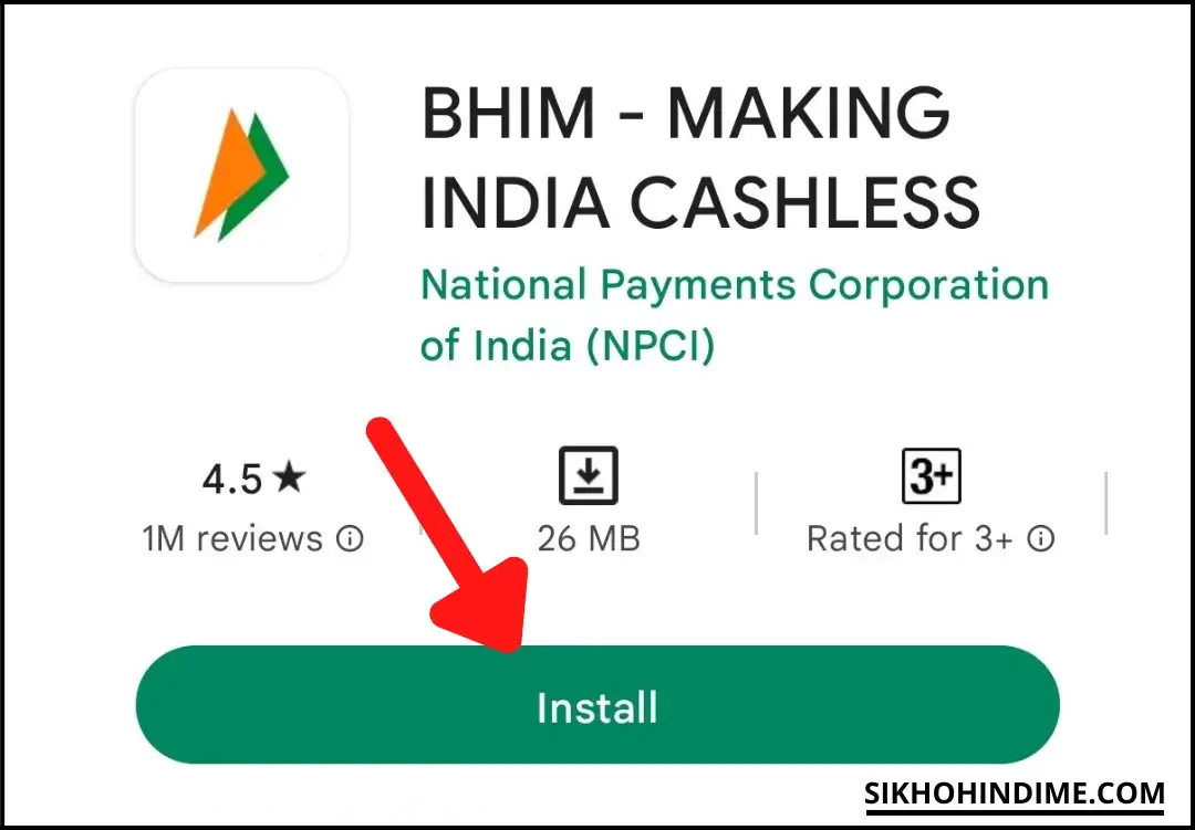 Click to install BHIM app